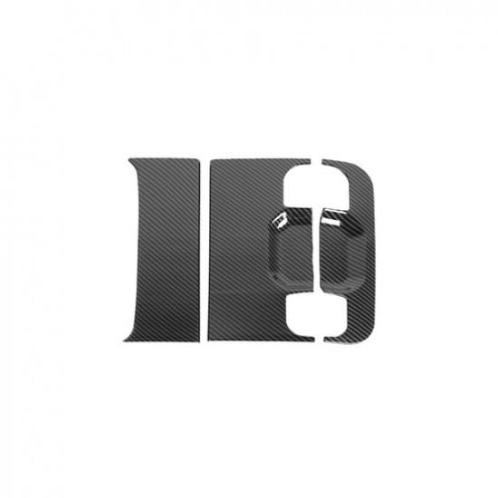 3x Tailgate Door Handle Panel Cover Trim for Jeep Wrangler JL 2018+ Carbon Fiber