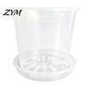 Breathable Plant Pots for Rootlets Clear Plastic Orchid Pot with Saucer, Repotting Supplies Drainage Holes, Ventilated Flower Rose, Phalaenopsis,