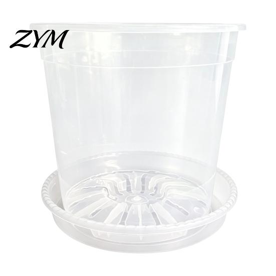 Breathable Plant Pots for Rootlets Clear Plastic Orchid Pot with Saucer, Repotting Supplies Drainage Holes, Ventilated Flower Rose, Phalaenopsis,