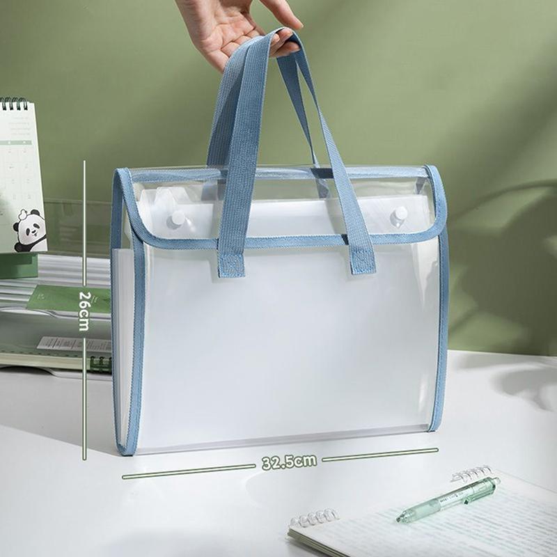 Expandable File Storage Pocket With Built-In Organizer Large Capacity Portable Transparent Waterproof Tote Folder