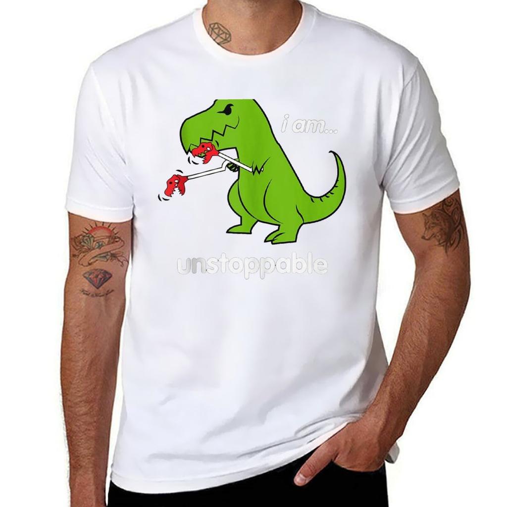 I Am Unstoppable TRex Dinosaur Dino Cool Cute Humor Funny TShirt Plus Size Everyday Tee Shirt