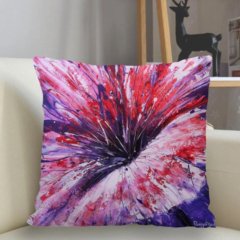 Bedroom Living Room Home Decor Cushion Cover Flower Pattern Pillowcase Square