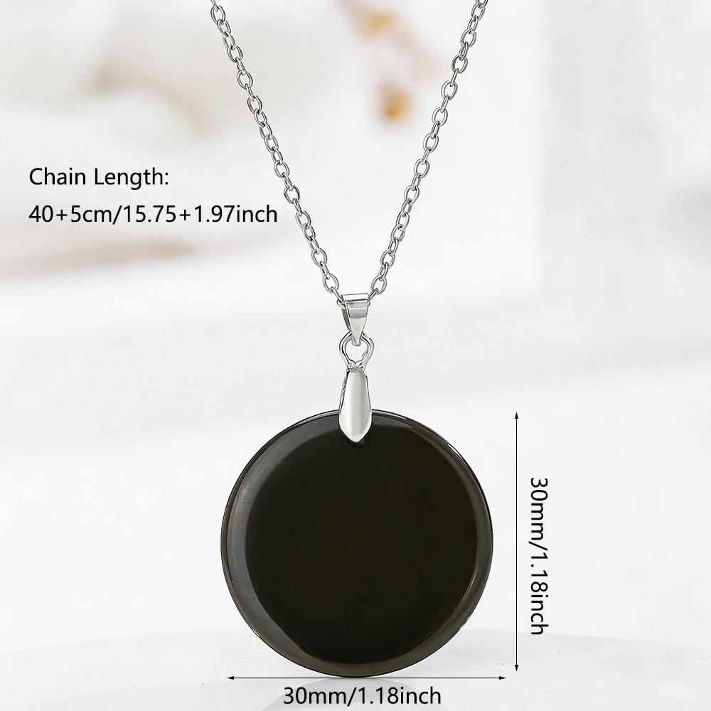 Round Slice Stone Pendent Necklace Natural Tiger Eye Lapis Lazuli Stone Chain Necklace Exquisite Jewelry Gift For Women