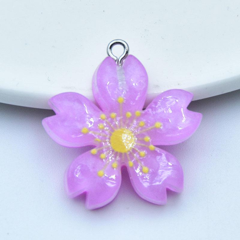 Luminous Sakura Daisy Resin Charms: Earrings, Pendants, Keychains for DIY Jewelry