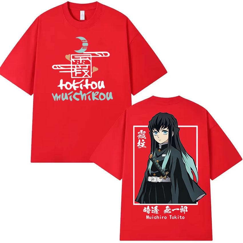 

Anime Muichiro Tokito Vintage Graphic Tee Shirt Mens Women Clothing Fashion Oversized T-Shirts Gothic High Street Cotton T-Shirt S