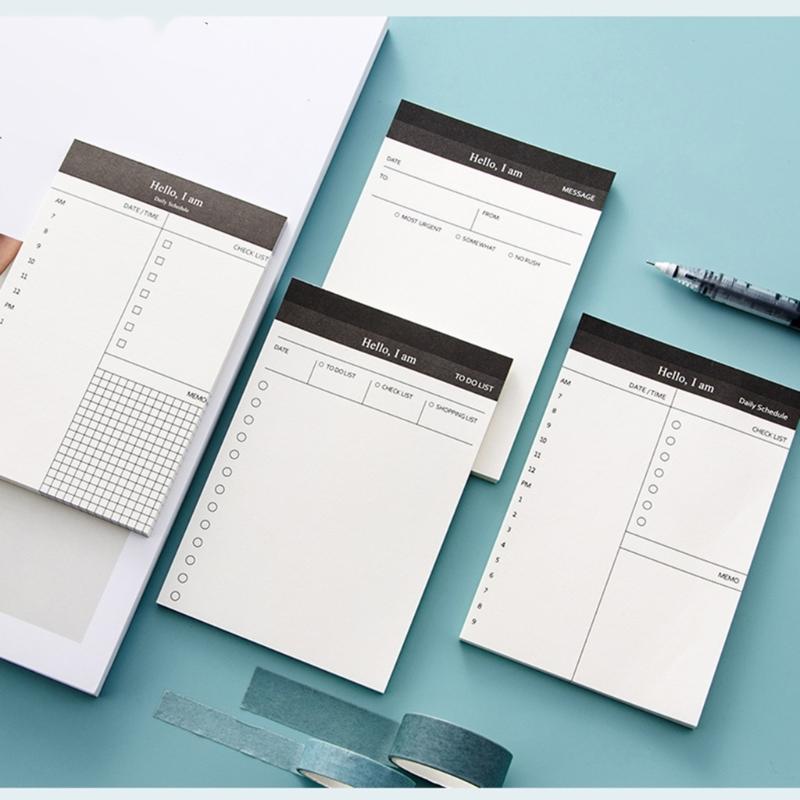 Small Notebook Tearable 50 Sheets Unlined Daily Schedule Planner Notepads Checklist Writing Pad Memopad for Notes Plans