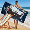 Wolf Head & Stripes 2D Flat Print Beach Towel, Large Soft Quick Dry Towel for Beach Camping SwimmingZSTJ0915303