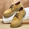 Trend Casual Tooling Shoes Fashion Platform Casual Leather Shoes Sewing Line Handmade Men'S Shoes Tide