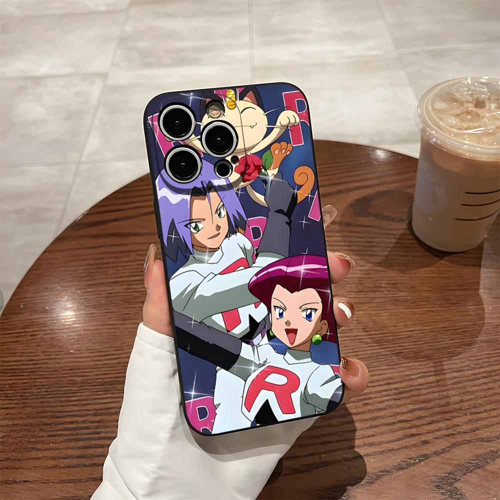 Cartoon Team Rocket Phone Case For Iphone 16 Pro Max 14 12 15 Plus 17 Pro Max 13 Pro 11 Xr X Xs 8 7 Plus Back Cover
