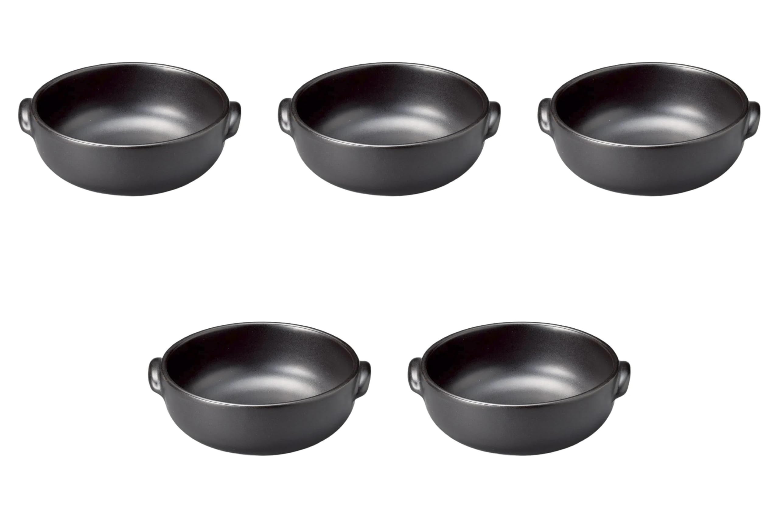 

Set of 5 Black Round Doria x x Gratin Dish Ceramic Banko Ware Direct Fire Setomonohonpo [18.3 16.3 5.8 cm] чёрный