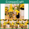Entzückende gestrickte Bienen-Festival-Gnom-Puppe mit Fühlern zur Heimdekoration
