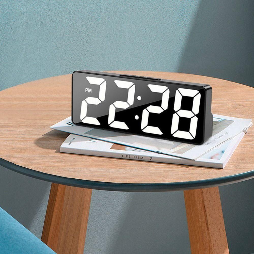 2 Levels Brightness Electronic Table Clock Temperature/Date Display Sleep Timer  Bedroom