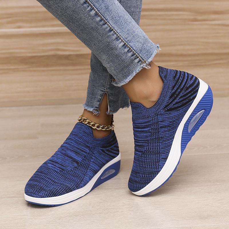 Neue Frauen Dame Woven Stricken Stoff Atmungsaktiv Casual Sport Schuhe Frau Weibliche Rennen Gehen Turnschuhe Schuhe