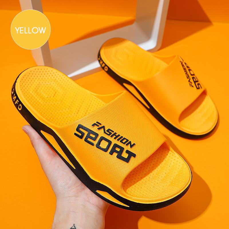 Men's Sports Slippers Fashion Trend Outdoor Beach Shoes Breathable Non-slip Thick Slippers Couples Household Flip Flops