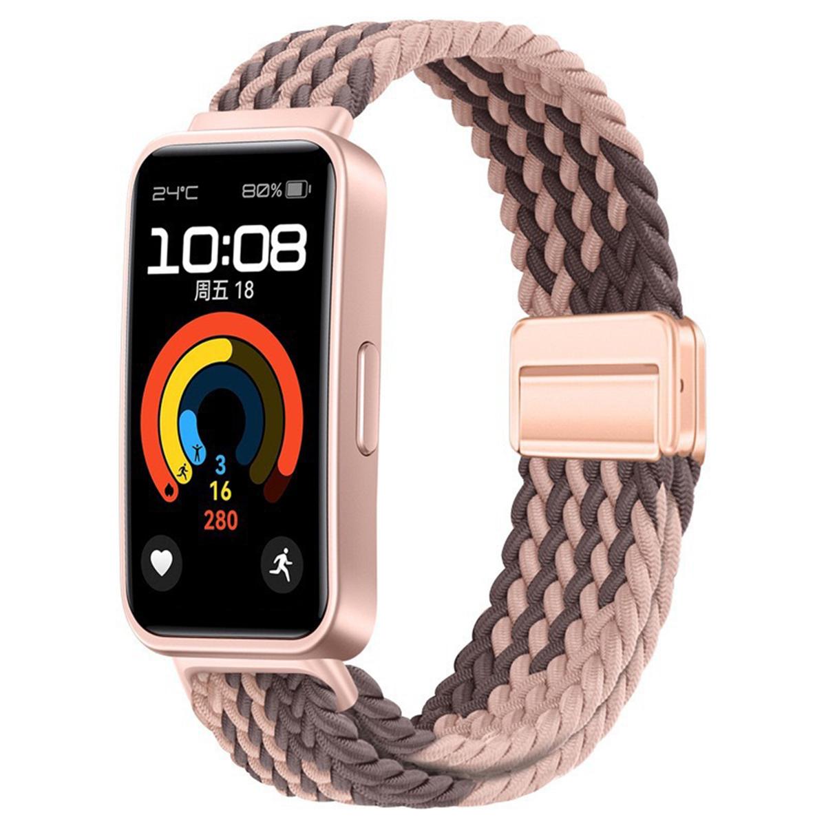 

Нейлоновый ремешок для Huawei Band 10 9 8 Плетеный удобный Магнитная застежка Регулируемый ремешок для часов для Huanwei Band 10/9/8 Аксессуары For Huawei band 10 фиолетовый