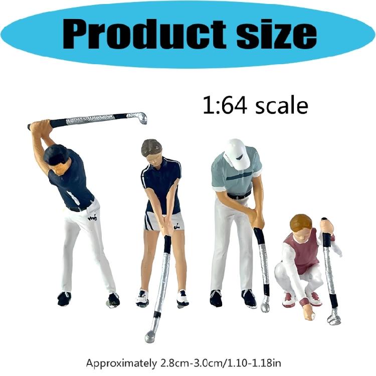 1:64er Maßstab Handbemalte Harz Sammlerfiguren Realistisches Golfer Figur Modell für Miniatur Szenen Dioramen Requisiten