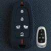 For Hyundai Santa Fe Tucson Palisade Sonata 2019-2025 Remote Silicone Car Key Fob Chain Ring Shell Holder Cover Case 5 Button