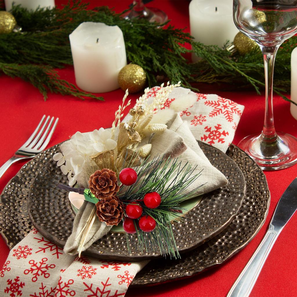 16 Pieces Christmas Napkin Rings Holder Pine Cones Napkin Rings Holder Wood Christmas Napkin Rings Dining Table Setting Decorati