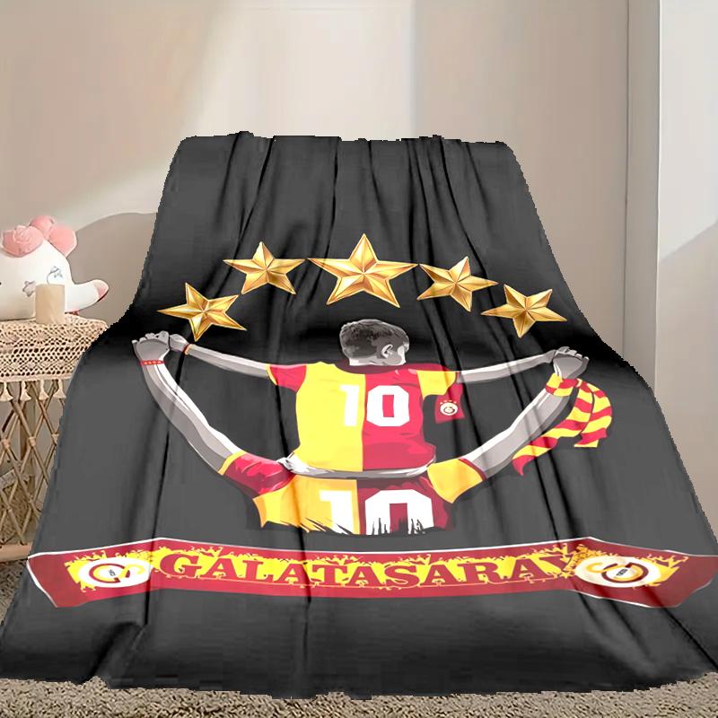 1pc Galatasaray SK Blanket, Home Printed Throw Blanket - Soft Blanket Gift for Family, Washable Sofa Bed Blanket