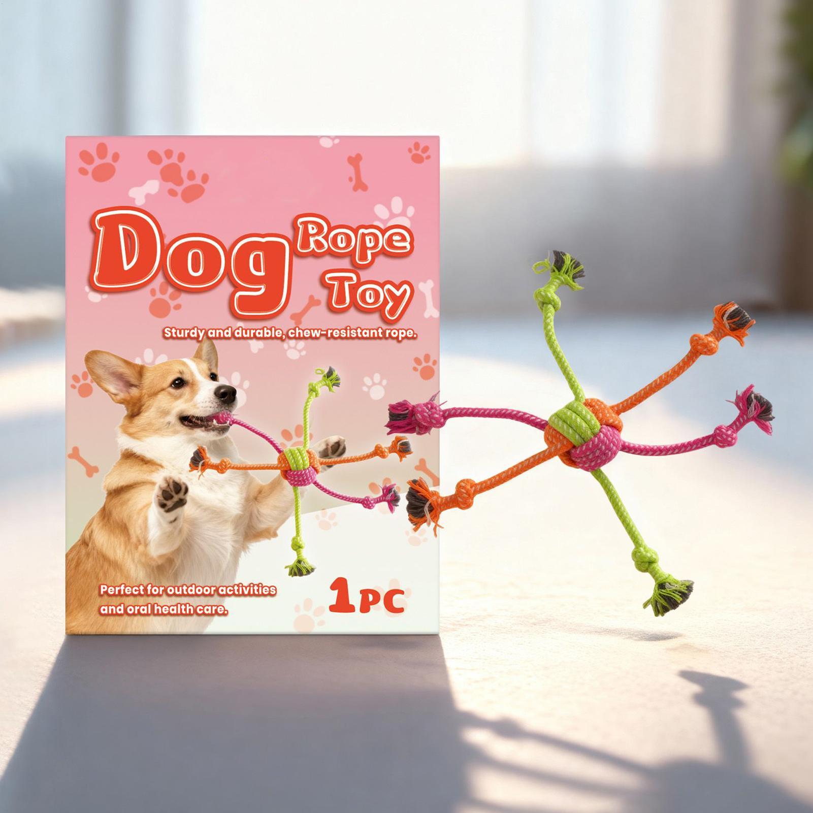 

Dog Rope Toy Chew-Resistant Tough Interactive Pet Supplies Dog Pull Toy for Teeth Cleaning Indoor Outdoor Play Boredom Relief CN