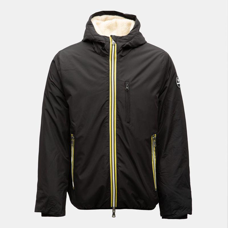 Blouson capuche polaire navy toffee court avec zip Homme PARAGOOSE