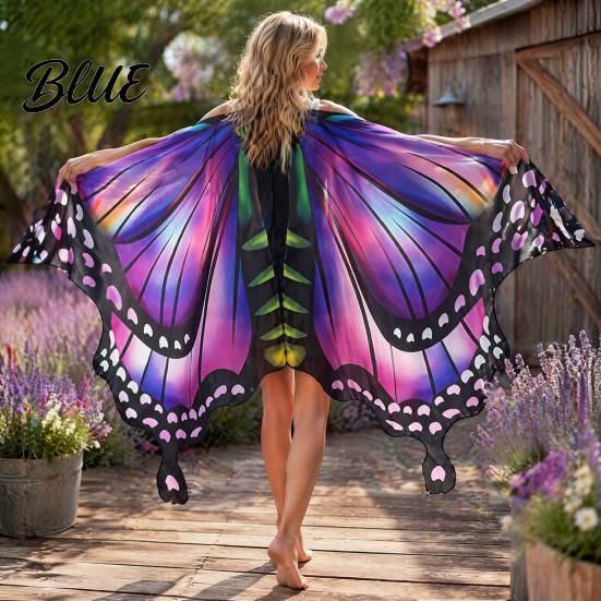 Stage Performance Accessory Halloween Butterfly Wings Costume for Women Adults Creative Festival Cape Wing Fairy Music Festivals Cosplay Party
