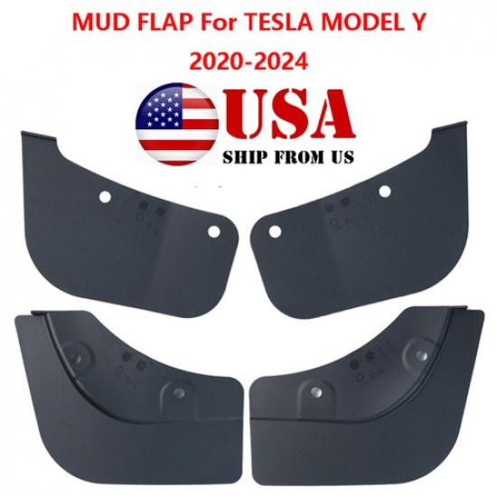 4Pcs Hidden Splash Guards Mudguards Mud Flaps For Tesla Model Y -2024 Car