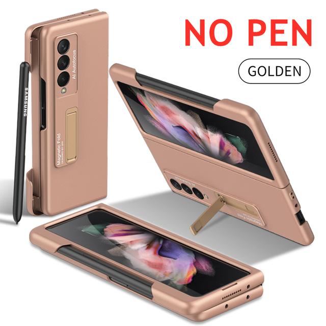 

Чехол для Samsung Galaxy Z Fold 4 3, крышка, рамка, боковой слот для ручки, матовый чехол с магнитным кронштейном для Z Fold4 Fold3 5g (Нет ручки ) Case Only