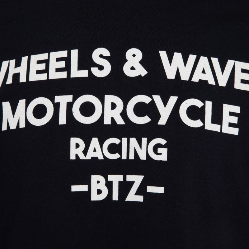 Tee shirt noir jersey empiècements blanches Homme WHEELS AND WAVES