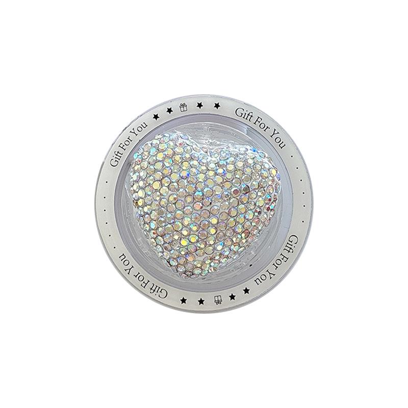 Colorful Rhinestone Heart Phone Holder: Magnetic Magsafe, Desktop Stand, Finger Ring, Portable Airbag.
