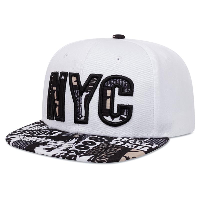 Men's Fashion NYC Embroidery Hiphop Baseball Cap Snapback Hat Adult Outdoor Casual Sun Casual Unisex Adjustable Cowboy Caps