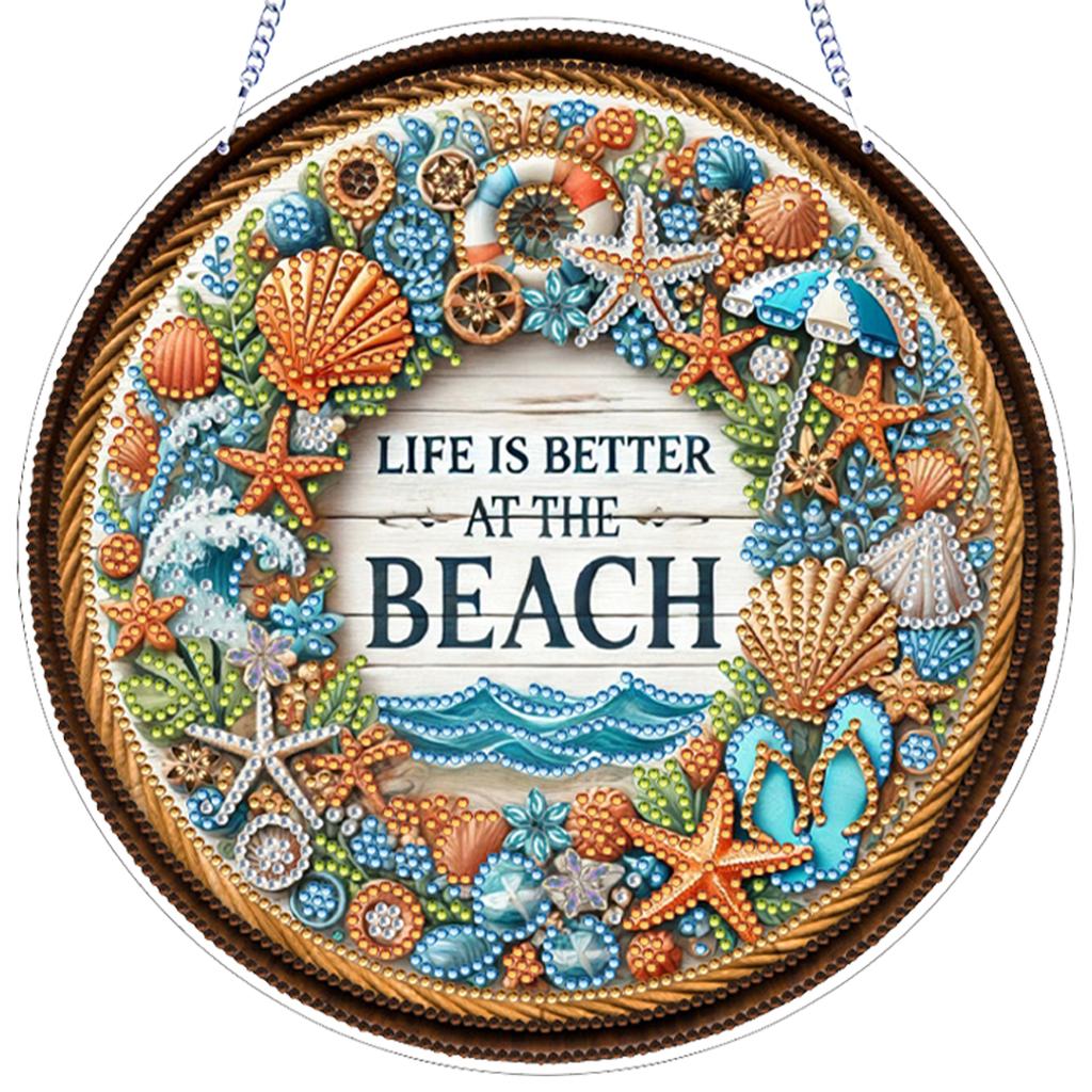 Flower 2D Flat DIY Hanging Gem Art Paintings Charm Acrylic Crystal Painting Crafts Kit for Adults Gift Home Wall Or Window Decor