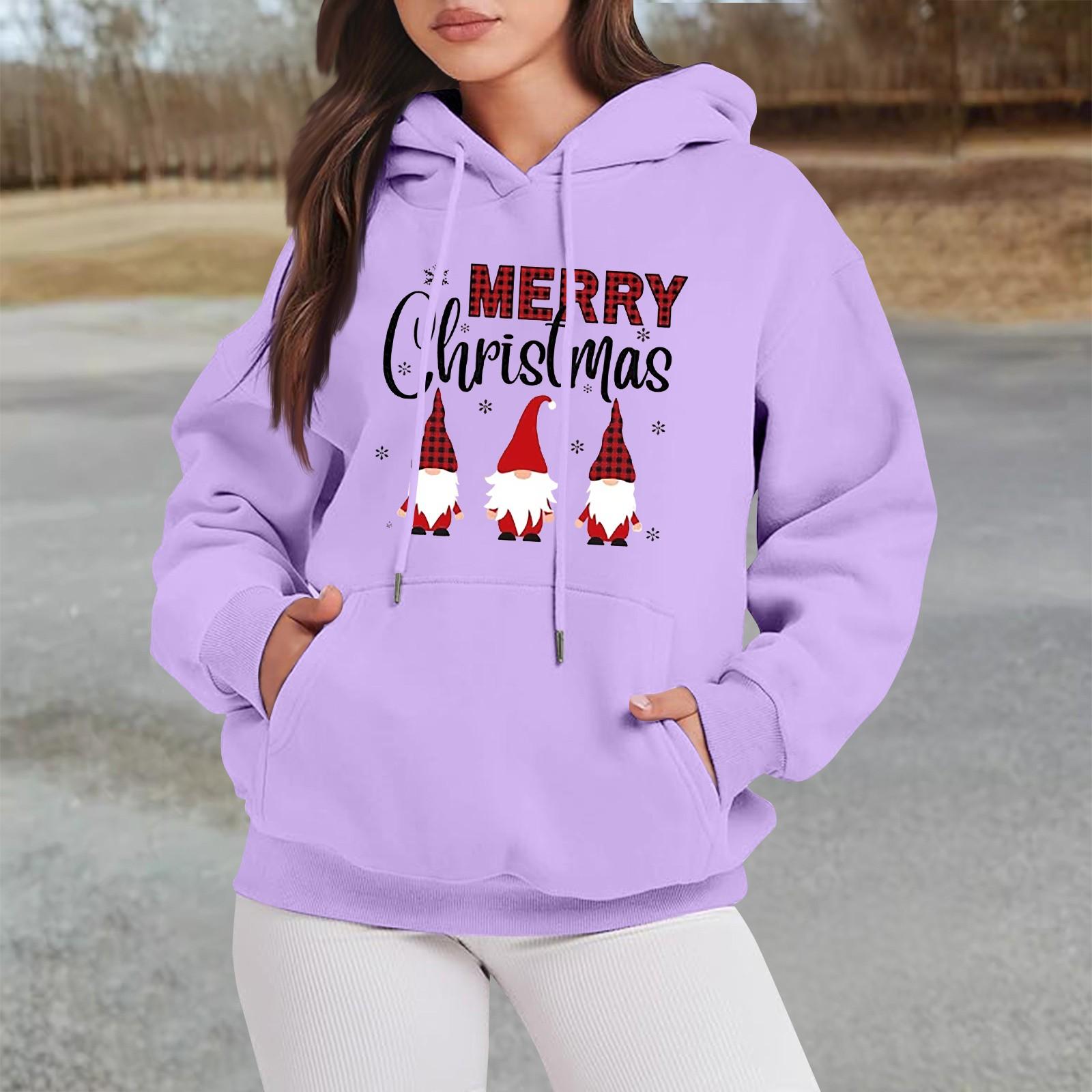 

Женские свитшоты оверсайз, флисовые толстовки с длинным рукавом, осенние наряды с карманом M фиолетовый