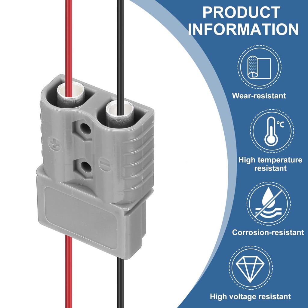 uxcell Power Connector 120A 2AWG 4AWG 6AWG Wire Harness Plug Kit Quick