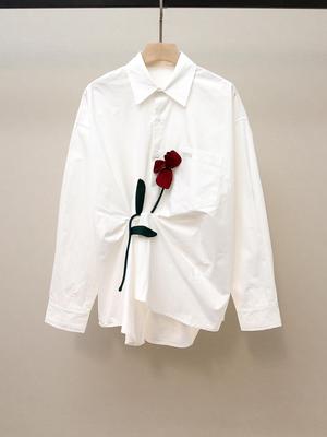 Elegantes Herbstrosen-Revershemd für Damen