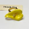 Calla Flower Ring Elegant Enamel Adjustable Metal Open Geometric Style for Women Dating Wedding Guest Wear