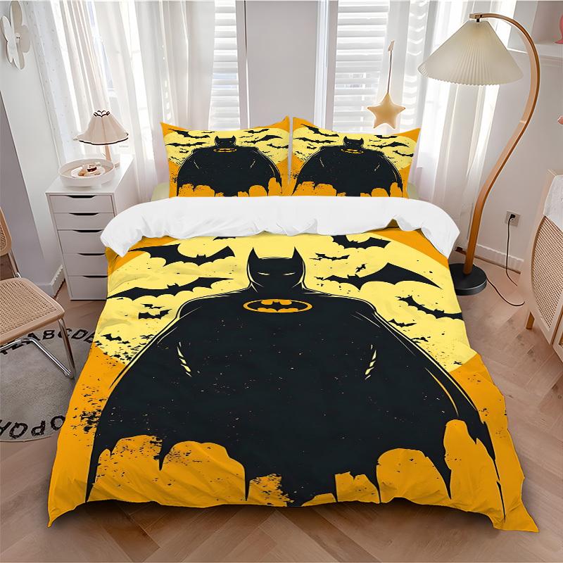 

3pcs Batman Bedding Set, Soft Polyester Duvet Cover and Pillowcases Machine Washable Seasons all suitable & Guest Room Decor241 135x200cm