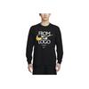 Nike Crew Neck Logo Print Fitted American Vintage Long Sleeve T-Shirt Men Tops Black FQ4921-010