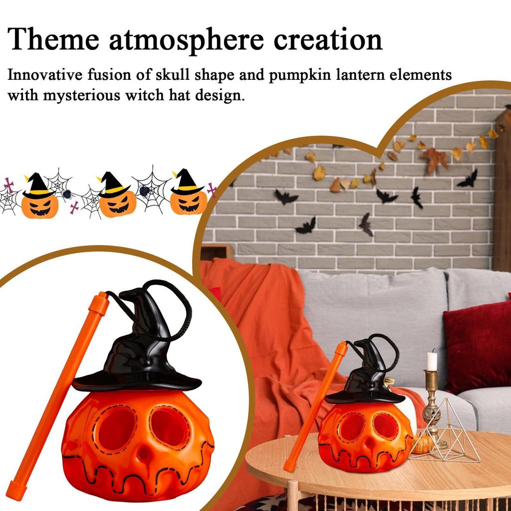 Pumpkin Lantern Decorative Lanterns Skeleton Pumpkin Decor Spooky Lights Photo Props Halloween Decorations For Indoor Garden