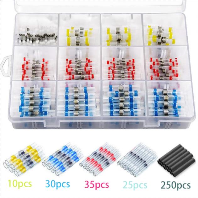 Automotive Electronics Waterproof Connector Kit - 350PCS Heat Shrink Solder Terminals