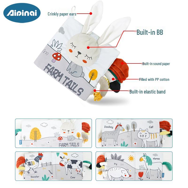 Nordischer Stil Baby Stoffbuch: Reißfestes und kaubares 3D-Spielzeugbuch