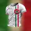 Camiseta México para homens Moda 3D Águia Bandeira Nacional Estampa Padrão Manga Curta Camiseta Grande Lazer Gola O Camiseta Streetwear