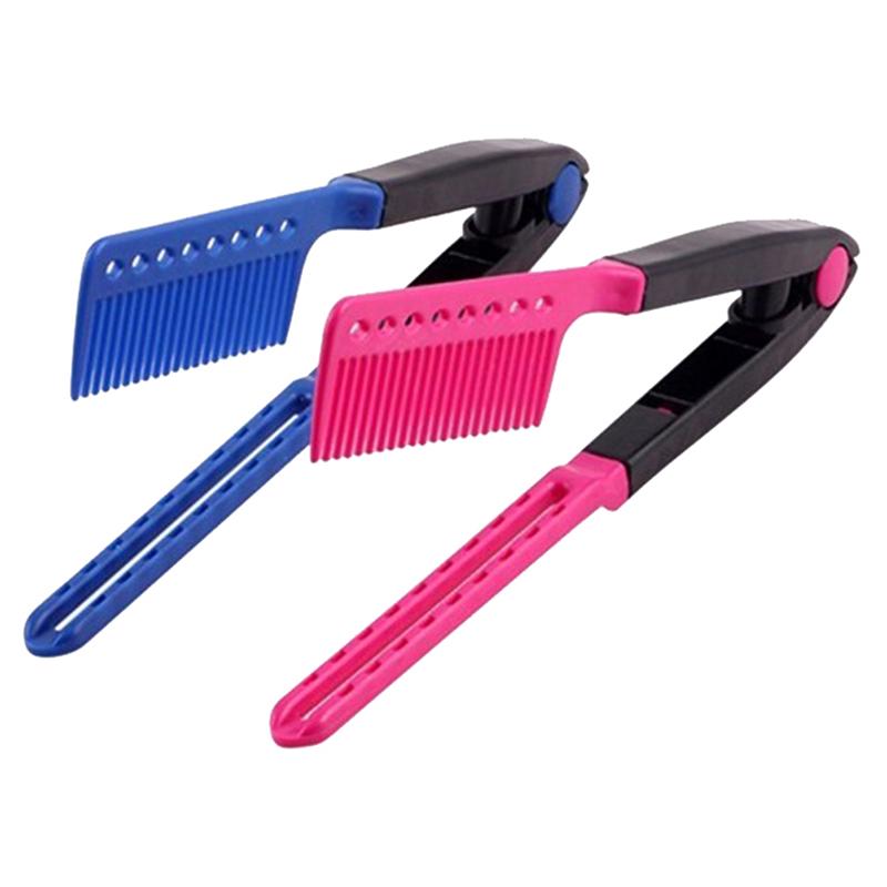 DIY Salon V Styling Hair Straightener Brush Hřeben pro rovnání vlasů Kadeřnický nástroj