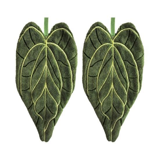 Leaf Shape Hand Towel Double-Sided Hanging Towel Lint-free Absorbent Leaf Towel