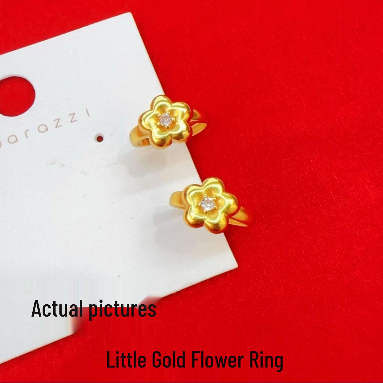 Gold-Plated Diamond Studded Flower Pendant Necklace