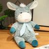 Cute Donkey Doll Plush Toy Soft Stuffed Donkey Hugging Pillow Grabbing Machine Doll Children's Birthday Holiday Gift