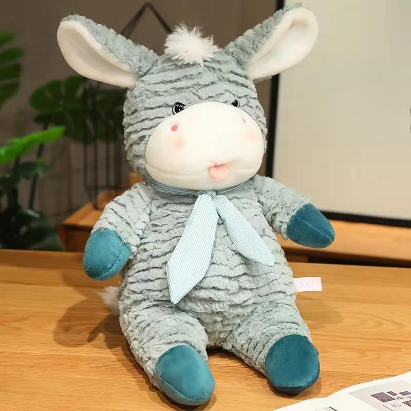 Cute Donkey Doll Plush Toy Soft Stuffed Donkey Hugging Pillow Grabbing Machine Doll Children's Birthday Holiday Gift