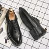 Men's Genuine Leather Business Shoes Lace Up Banquet Dress Shoes Non Slip Men's Casual Leather Shoes Pointed New Wedding Shoes