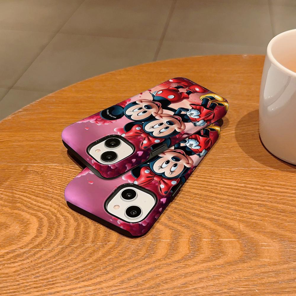 Disney phone case, double-layer protective cover, suitable for iPhone X/XS/SE/7/8/11/12/13/14/15/16/17 Pro Max Plus