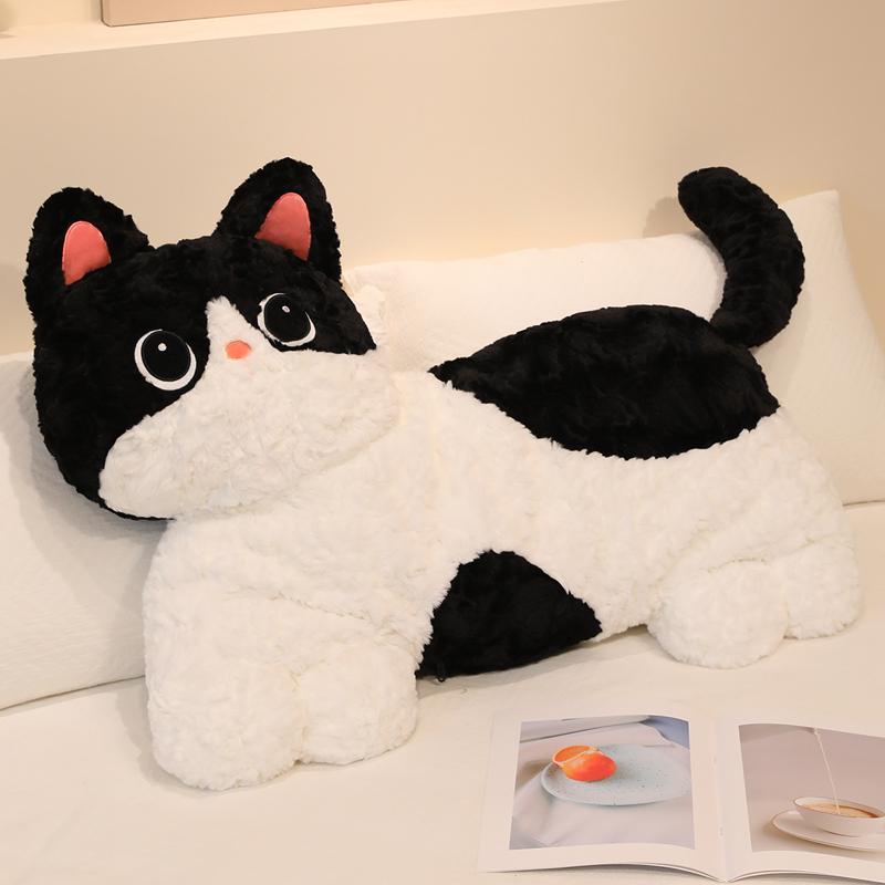 Cute Cartoon Siamese cat Plushies Toys Soft Stuffed Kawaii Schnauzer Long Throw Pillow for Children Girls Funny Gifts Room Decor